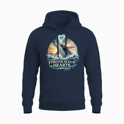 Timmy Wal Ostsee Buckelwal Team Hope Free in Unseren Herzen Unisex Hoodie - Navy