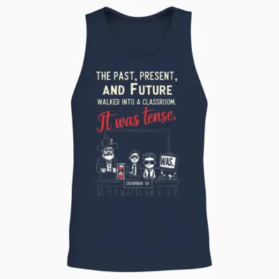 English Teacher Funny Word Game T-Shirt, Black, S Unisex Tank Top - Navy