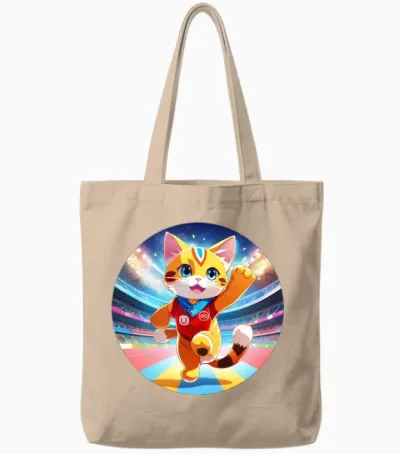 Champion Cat Wins Olympic Games Tote Bags - Natural