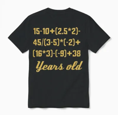 60 Years Old Algebra Equation Unisex T-Shirt - Black