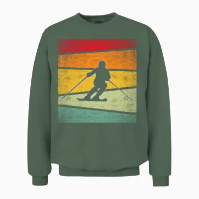 Ski Retro Unisex Sweatshirt - Military Green