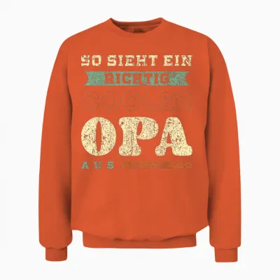 Richtig Cooler Opa, Vatertag, Retro-Vintage-Look Unisex Sweatshirt - Orange