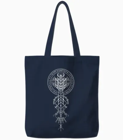 Walhalla Odin Helm Runen Nordischer Kompass Wikinger Tote Bags - Navy