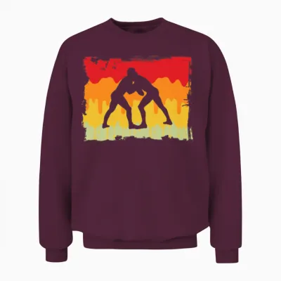 Wrestling Retro Unisex Sweatshirt - Maroon