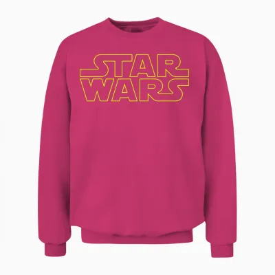 Star Wars Simple Title Logo Outline Disney+ Unisex Sweatshirt - Heliconia