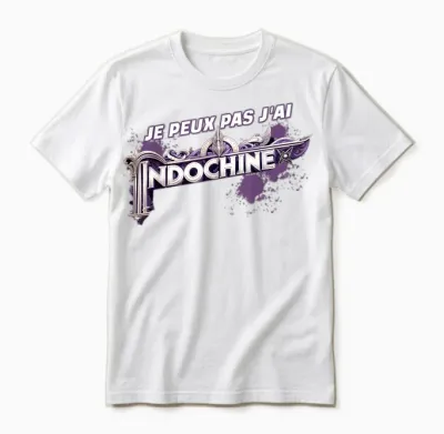 Indochine Design Fan Music Man Woman T-Shirt, Black, S Unisex T-Shirt - White