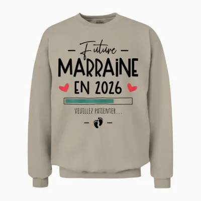Future Godmother in 2026 - Announcement Pregnancy First Unisex Sweatshirt - Sand