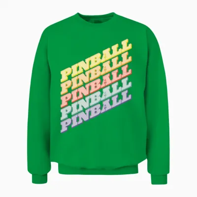 Pinball Retro Typography Dign Unisex Sweatshirt - Irish Green
