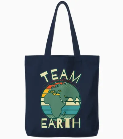 Team Earth Retro Colors Tote Bags - Navy