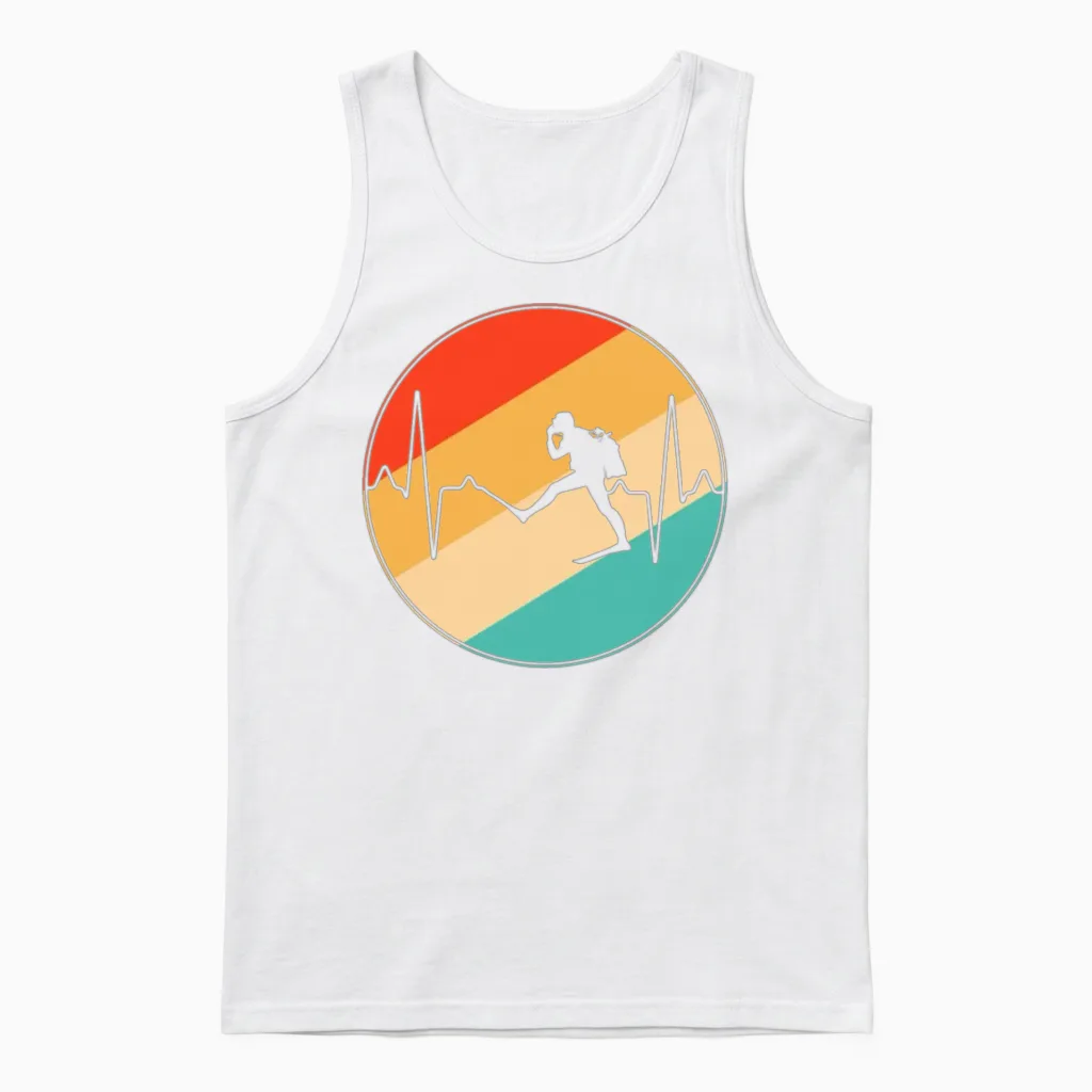 Dive Retro Heartbeat Unisex Tank Top in White