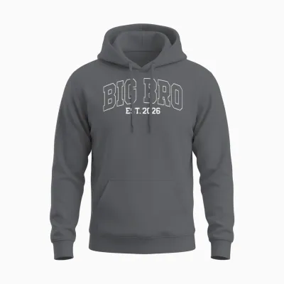 Big Bro Est 2026 New Big Brother Announcement Unisex Hoodie - Charcoal