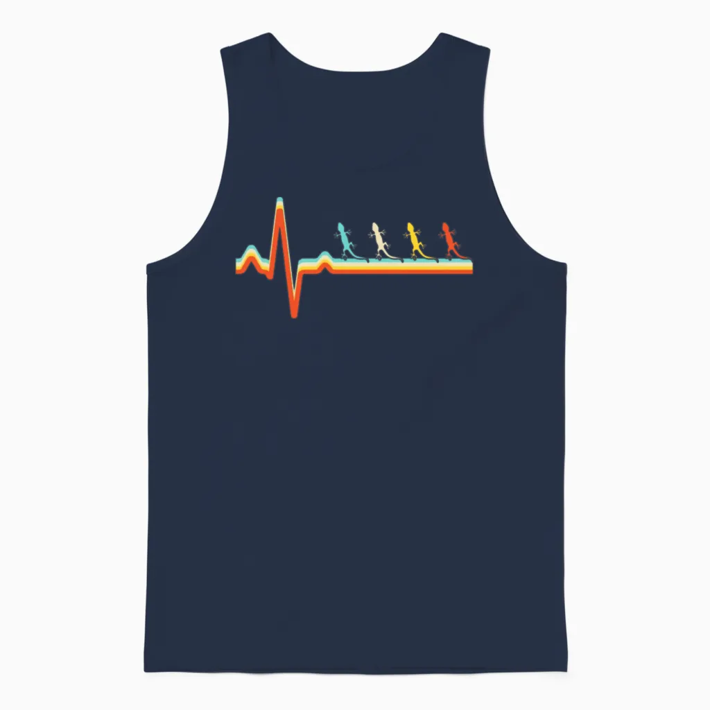 Lizard Retro - Reptiles & Exotics Unisex Tank Top in Navy