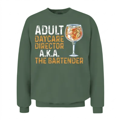 Bartender Mixologist Adult Daycare Unisex Sweatshirt - Military Green