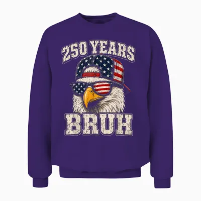 4th of July Boys Outfit Teen 250 Year American Anniversary Unisex Sweatshirt - Purple