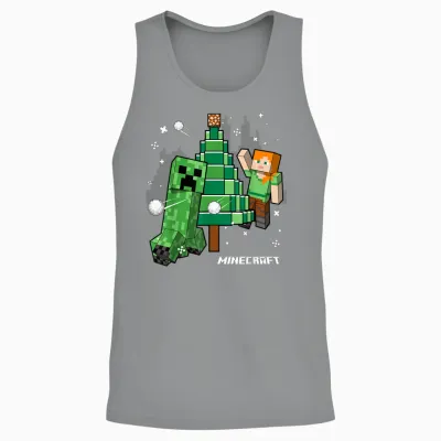 Minecraft Christmas Tree Snowball Fight with Alex Unisex Tank Top - Sport Grey