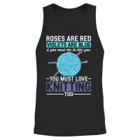Funny Knit Lover Knitting Knitter Unisex Tank Top - Black – 2