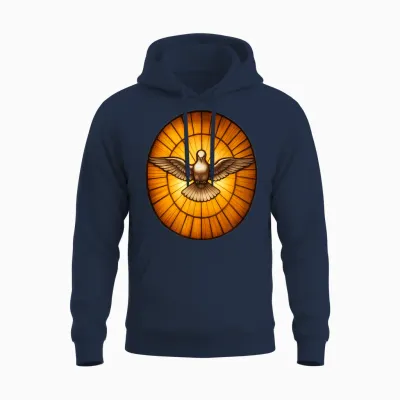 Dove of the Holy Spirit of St. Peter's Basilica Catholic Unisex Hoodie - Navy