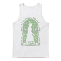 Wicked Elphaba Design with Quote Destined to Fly Unisex Tank Top - White – 1