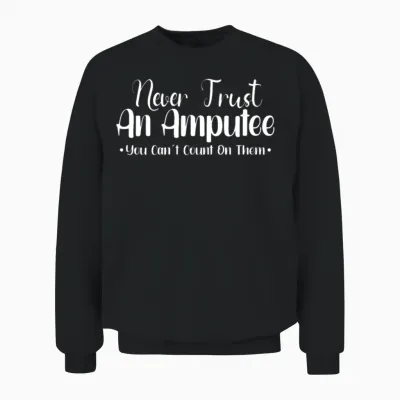 Handicapped Wheelchair Cyborg Leg Arm Amputee Unisex Sweatshirt - Black