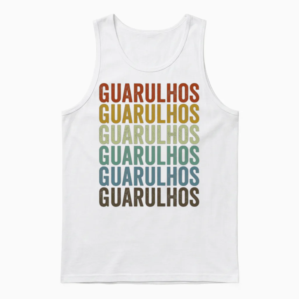 Guarulhos Brazil Retro Vintage Unisex Tank Top in White