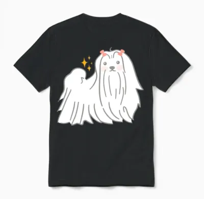 Maltese Dog Unisex T-Shirt - Black