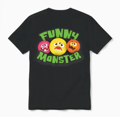 Funny Monster Unisex T-Shirt - Black