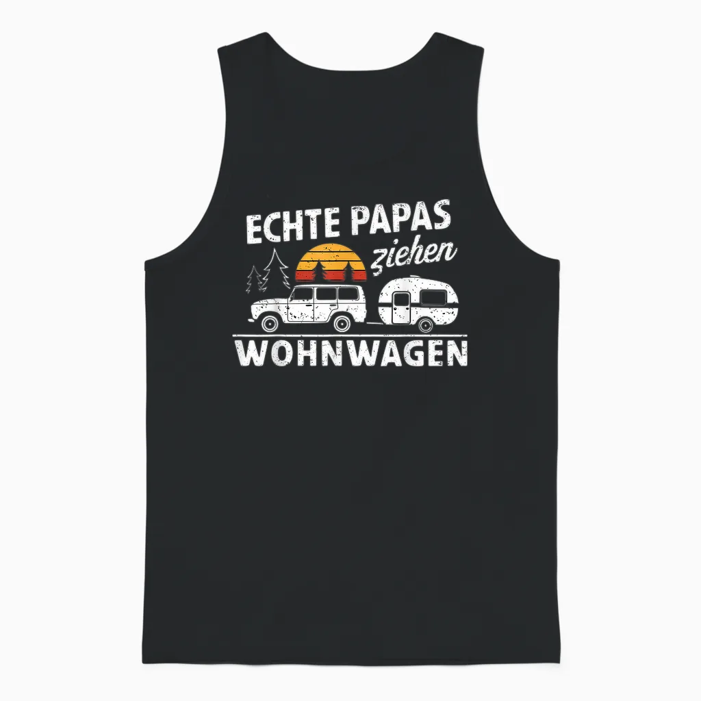 Wohnwagen Zubehör & Camping Geschenke Für Camper - Echte Papas Ziehen Wohnwagen - Camping T-Shirt Schwarz, Unisex, Klein, Kurzarm, Sommer Unisex Tank Top in Black