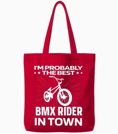 Bmx Funny Tote Bags - Red
