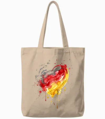 Deutschland Herz Mit Der Deutschen Flagge Germany Tote Bags - Natural