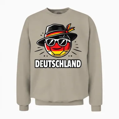 Fußball Mit Deutschland Flagge Lustiger Ball Fan Unisex Sweatshirt - Sand
