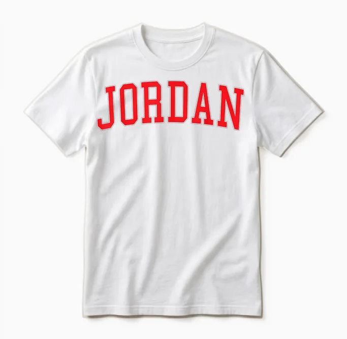 Jordan Red Varsity Unisex T-Shirt in White