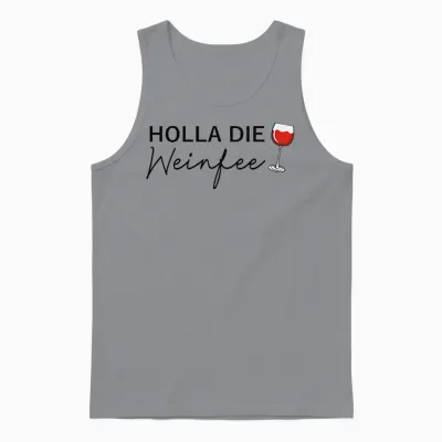 Women's Wine Vino Gift Idea - Holla the Wine Fairy T-Shirt, White, S Unisex Tank Top - Sport Grey