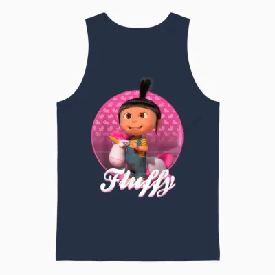 Portrait Despicable Me Agnes and Papoy Fluffy Circle Unisex Tank Top - Navy