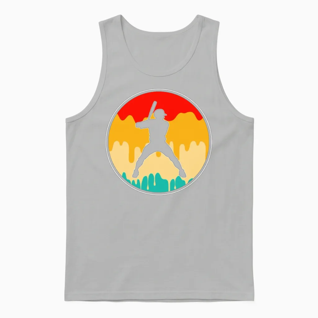 Baseball Retro & Softball Gift Unisex Tank Top in Ash
