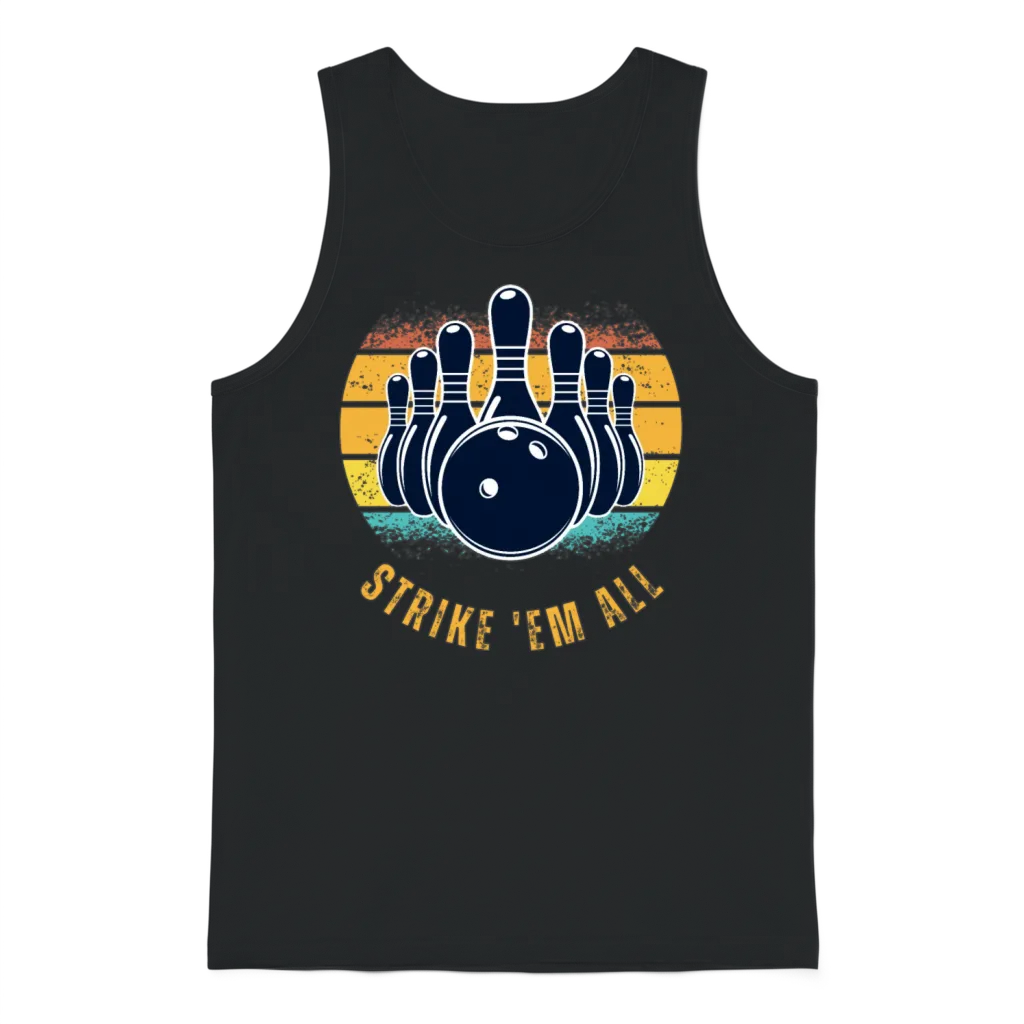Bowling Retro Unisex Tank Top - Black