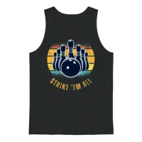 Bowling Retro Unisex Tank Top - Black – 1