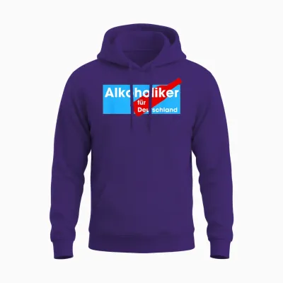 Alcoholiker Für Deutschland T-Shirt, Black, S Unisex Hoodie - Purple