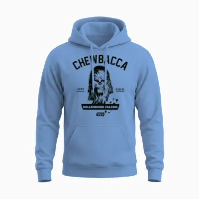 Kids Star Wars Chewbacca Face T-Shirt, Black, 2 Unisex Hoodie - Carolina Blue