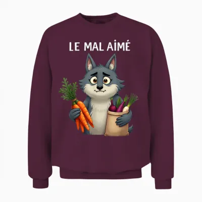 Le Mal Aimé Un Wolf Who Eats Vegetables to Have Friends Unisex Sweatshirt - Maroon