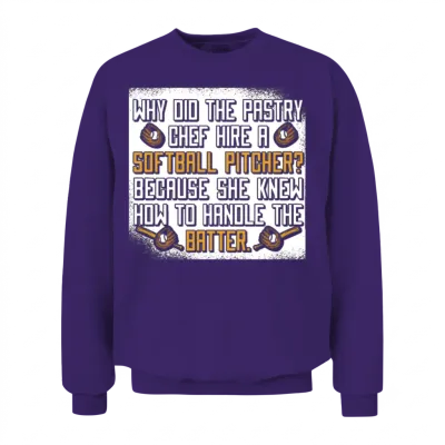 Softball Funny Unisex Sweatshirt - Purple