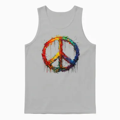 Peace Love Hippie Costume Peace Symbol 60s 70s T-Shirt, Black, S Unisex Tank Top - Ash