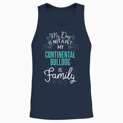 Niedliches Continental-Bulldogge-Design, Familien-Hund, Geschenk Unisex Tank Top - Navy