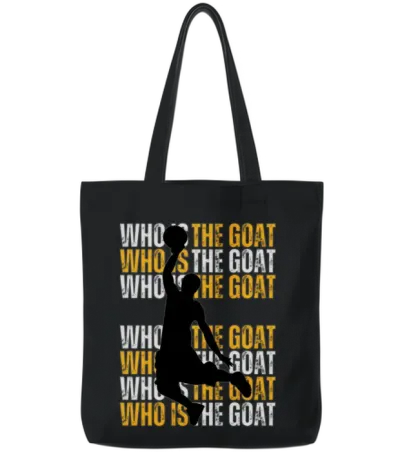 Who Is the Goat Basketball Tote Bags - Black