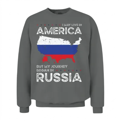 Born Russian Russia American Usa Citizenship Unisex Sweatshirt - Graphite Heather
