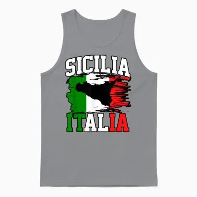 Sizilien Italien Italien Flagge Italien Sizilien Herren Damen Unisex Tank Top - Sport Grey