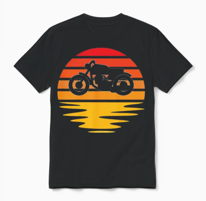 Motorcycle Retro - Motorcycles Unisex T-Shirt in Black
