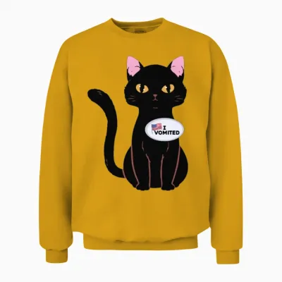 I Vomited Funny Cat American Election Voting Unisex Sweatshirt - Gold