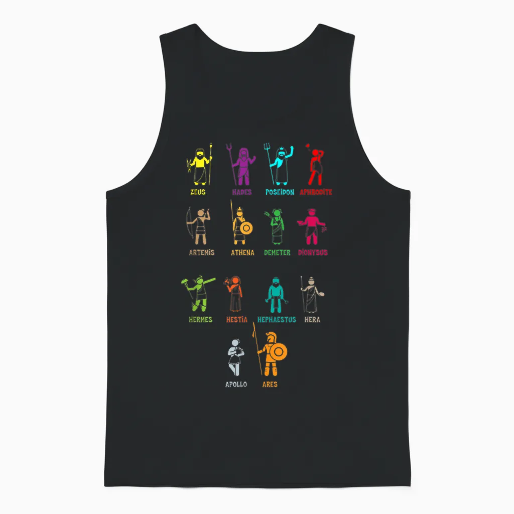 Greek Mythology Gods - Gods of Greece T-Shirt Small Unisex Tank Top in Black