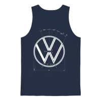 Volkswagen Blue Vw Logo as Construction Graphic Unisex Tank Top - Navy – 1