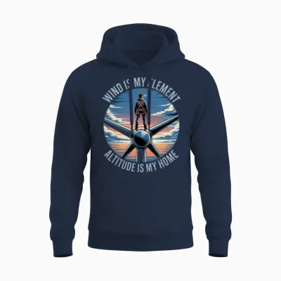 Wind Is My Element Wind Turbine Technician Unisex Hoodie - Navy